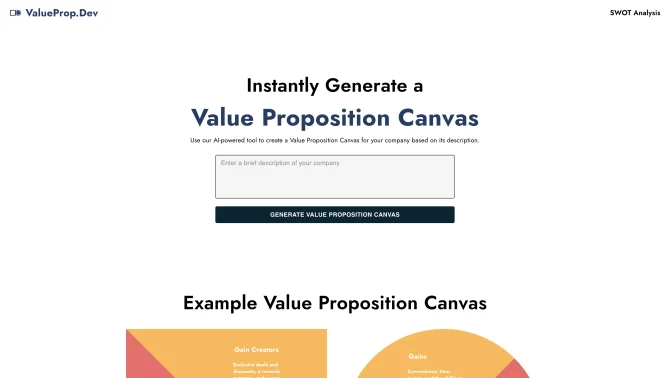 AI Value Proposition Canvas Generator