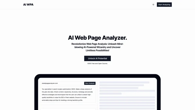 AI Web Page Analyzer (AI WPA)