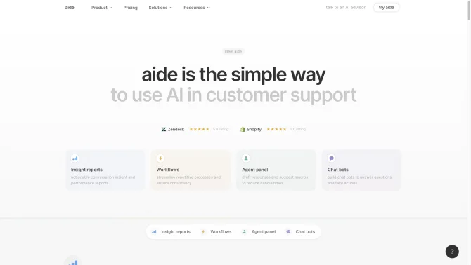 Aide - AI Integrations for Customer Support