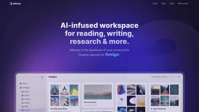 Allclues - The AI-infused space to read, write and think