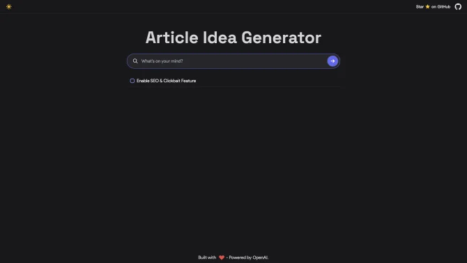 Article Idea Generator