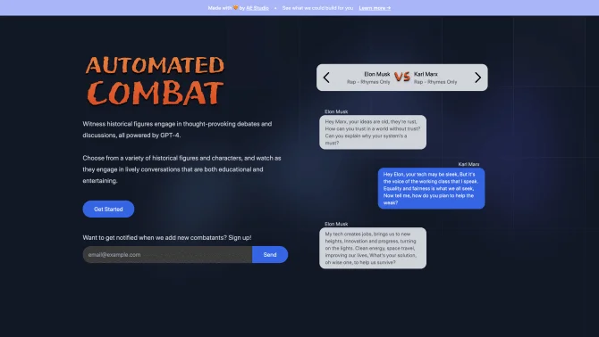 Automated Combat - AI-powered Historical Figure Debates