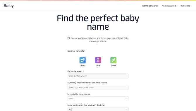 Baiby - Baby Name Generator