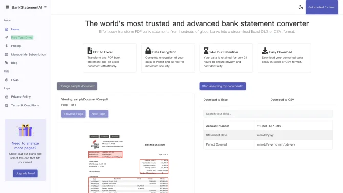 Bank Statement Converter AI