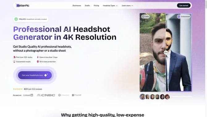 BetterPic - Business Corporate Headshots with AI