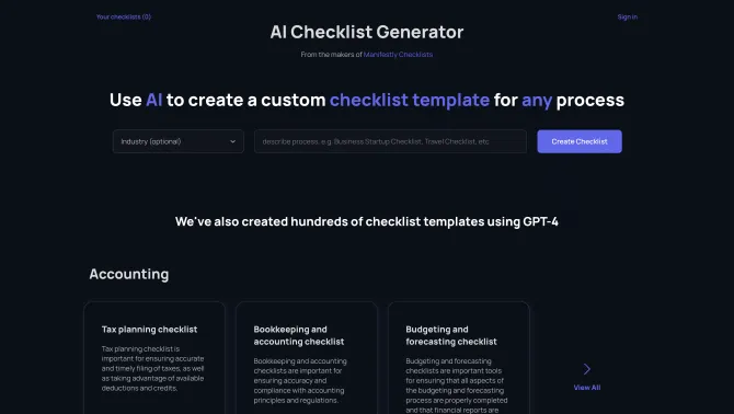 Checklist Generator