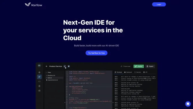 Cloud IDE by Vairflow