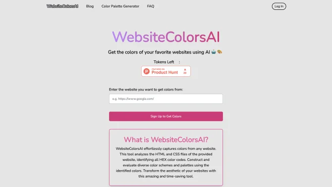 Color Palette Generator by WebsiteColorsAI