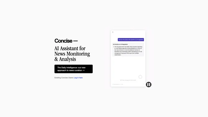 Concise - AI Assistant for News Monitoring & Analysis