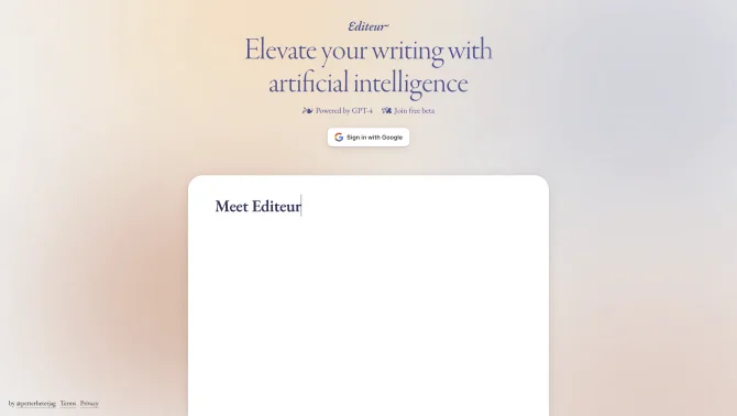 Editeur – your AI writing partner