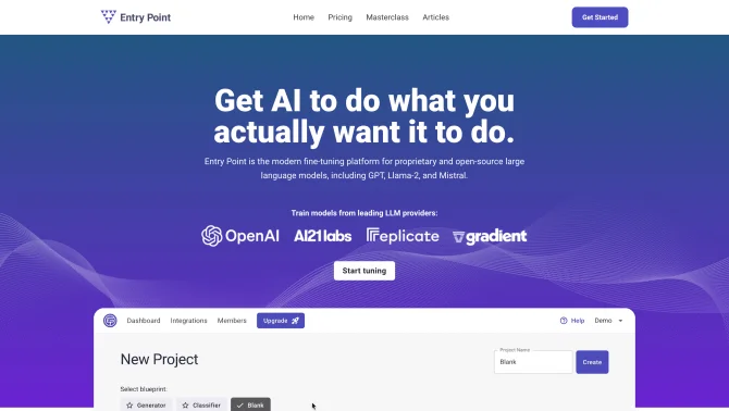Entry Point AI - Fine-tuning Platform for Large Language Models
