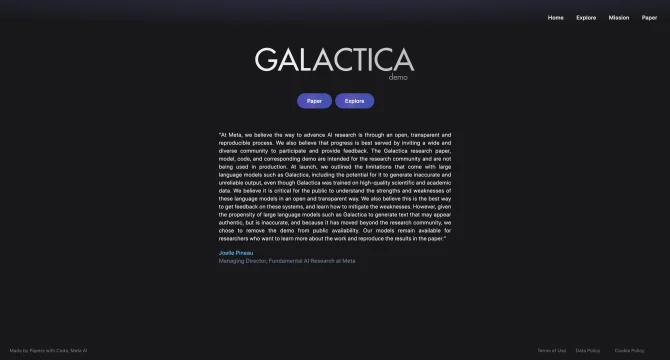 Galactica Demo