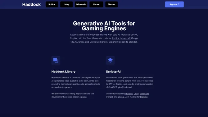 Haddock - Generative AI Tools for Gaming Engines