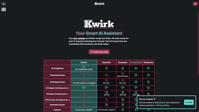 Kwirk.io - AI assisted working