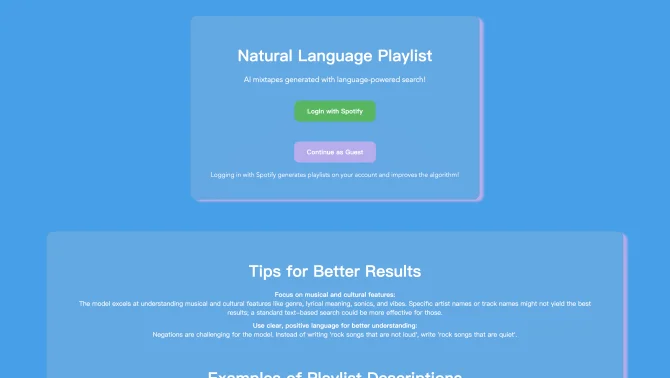 Natural Language Playlist