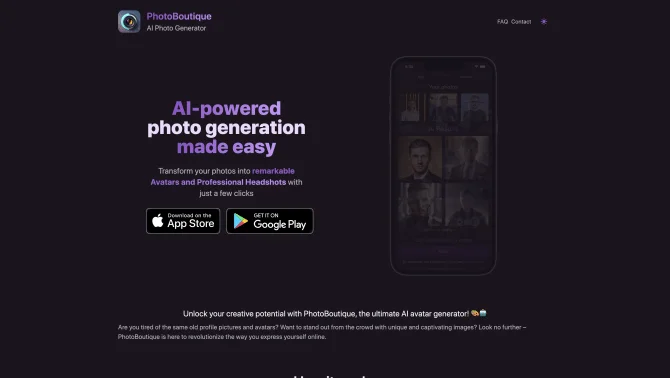 PhotoBoutique - AI Photo Generator