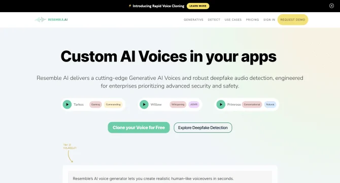 Resemble AI Voice Generator