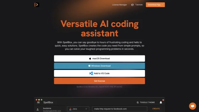 SpellBox - AI programming assistant