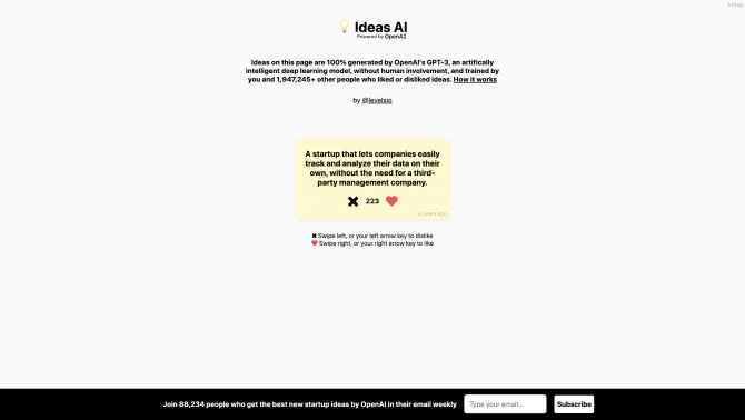Startup Ideas powered by OpenAI