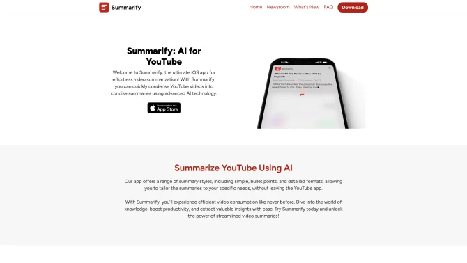 Summarify AI For YouTube Powered By ChatGPT