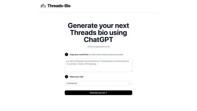 Threads Bio Generator