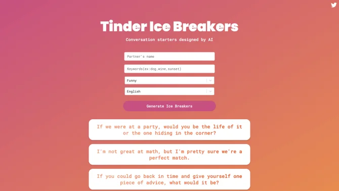 Tinder Ice Breakers AI