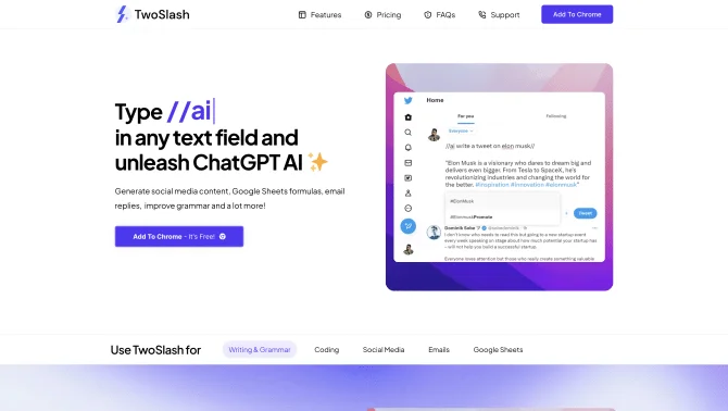 TwoSlash: ChatGPT Chrome Extension