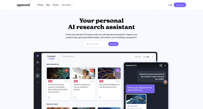 Upword - AI powered content summarization tool