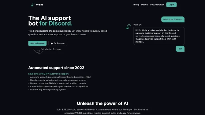 Wallu - The chatbot for support and FAQs