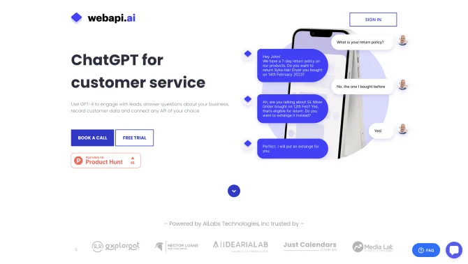 Webapi.ai - GPT-4 AI Chatbot builder