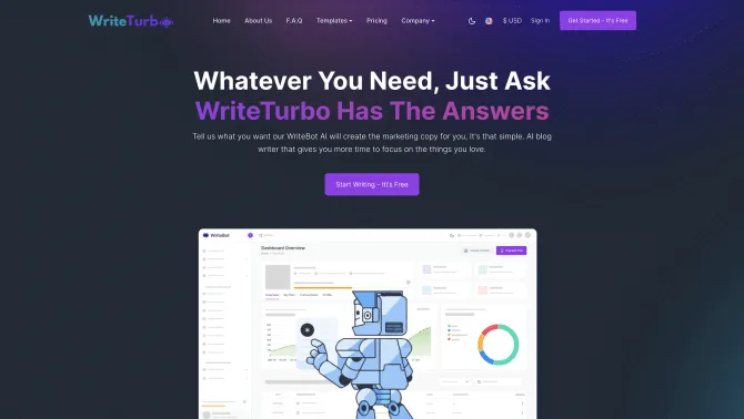 WriteTurbo - Best AI Copywriter and Content Generator